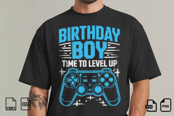 Birthday Boy Gamer T-Shirt Graphics for Design