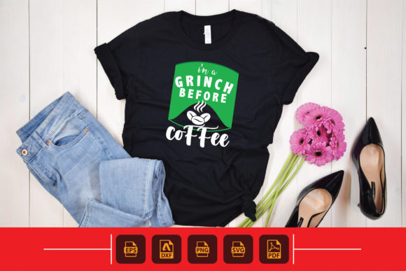 Coffee Christmas T-shirt Design: Graphics and Print Templates