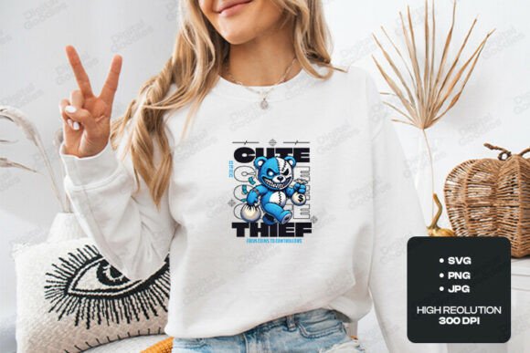 Cute Thief Teddy: Graphics for T-Shirt Designs