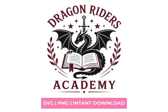 Dragon Riders Academy Fantasy SVG: Graphics for T-Shirt Designs