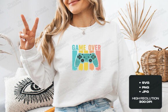 Game Over Retro Controller Graphics for T-Shirt Designs