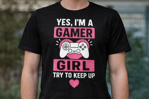 Gamer Girl SVG: Graphics for T-Shirts