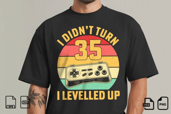 I Leveled Up 35 Gamer Shirt: Graphics & T-Shirt Designs