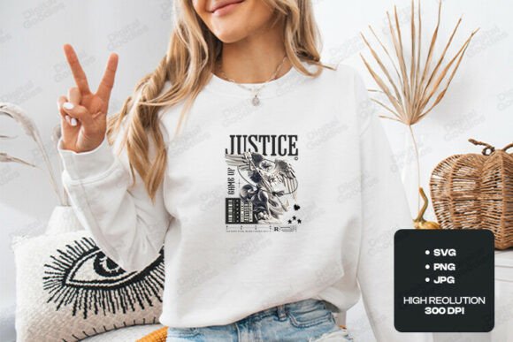 Justice Angel Streetwear Poster Design Graphics