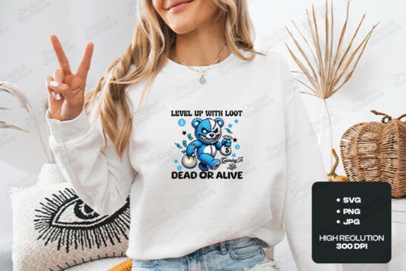 Level Up with Loot Teddy Gamer Art Graphics