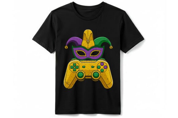 Mardi Gras Gamer Controller T-Shirt Graphics
