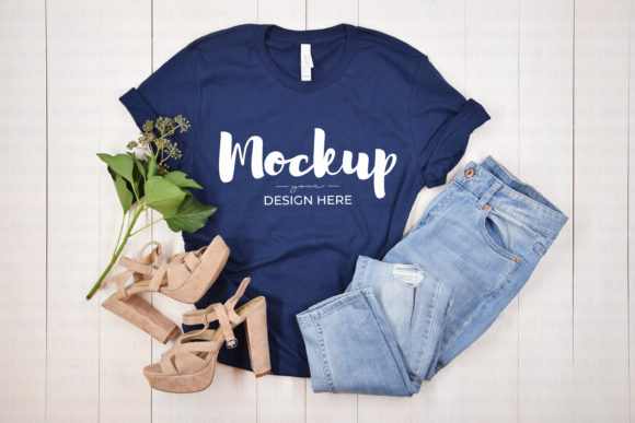 Navy Tshirt Mock Up: Graphics for T-Shirts