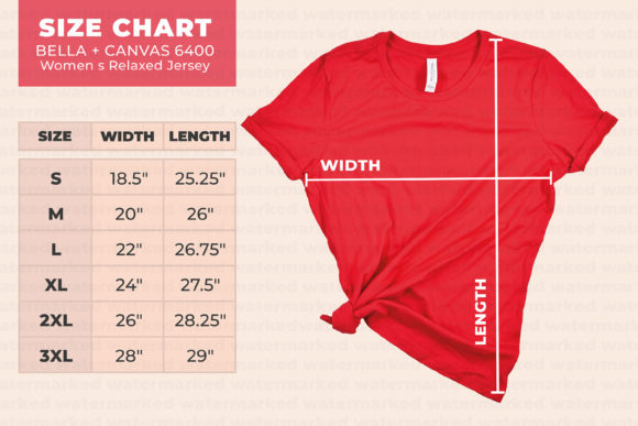 Reviewing the Bella Canvas 6400 Size Chart for Embroidery