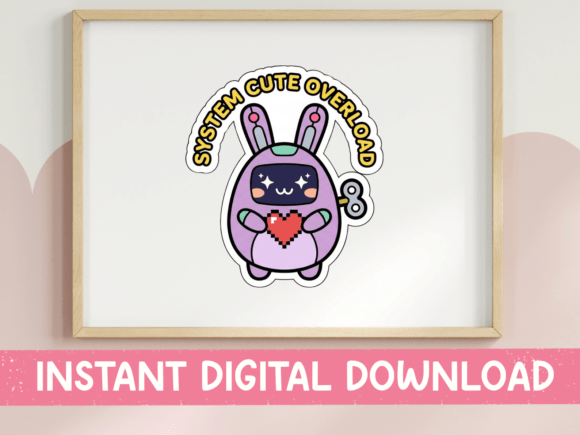 Robot Bunny Sticker Graphics for T-Shirt Designs
