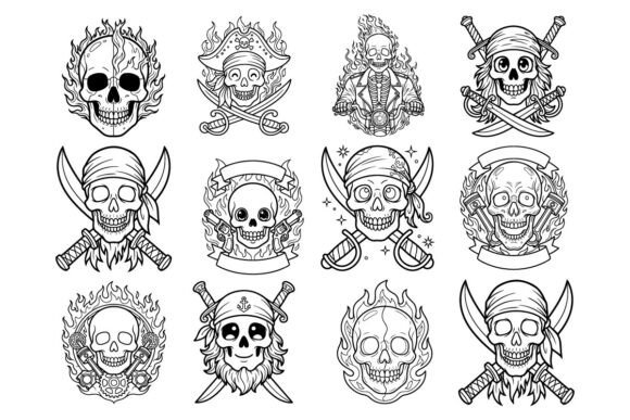 Skull Mascot SVG Bundle: Bold Graphics & Illustrations
