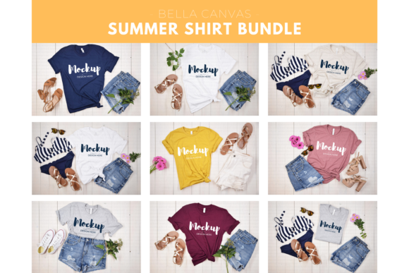 Summer Shirt Mockup Bundle: Graphics for T-Shirts