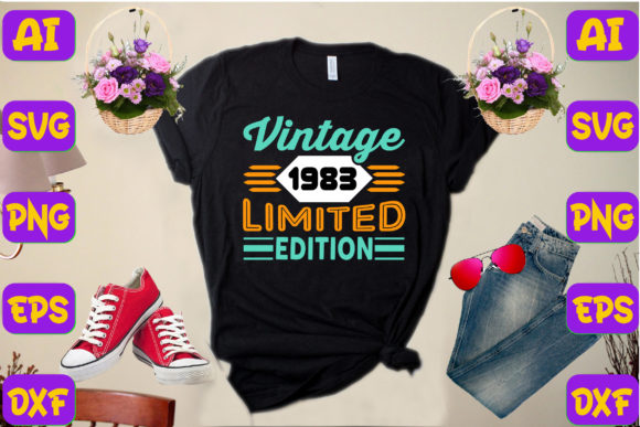 VINTAGE 1983 LIMITED EDITION Graphics for T-Shirt Designs