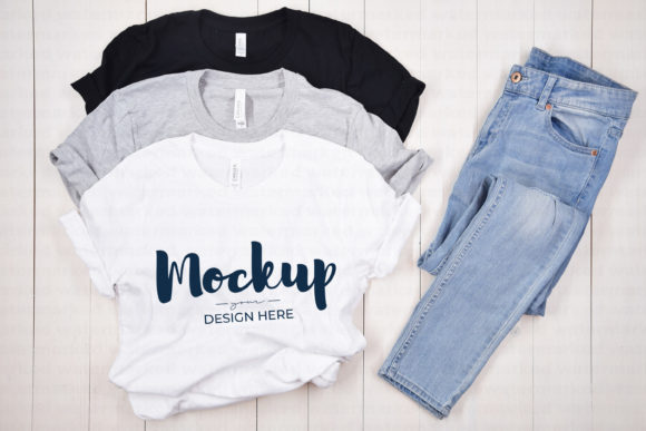 White, Gray, Black Tshirt Mock Up for Graphics